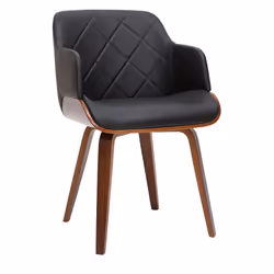 Chaise design noir et bois foncé LUCIEN