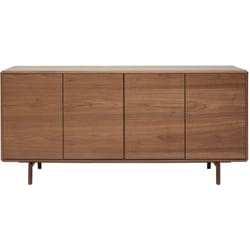 Buffet vintage en bois foncé noyer 4 portes L160 cm SUVA