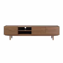Meuble TV bois foncé noyer 3 portes L180 cm SANAA