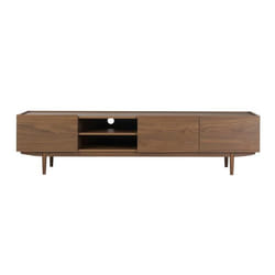 Meuble TV bois foncé noyer 3 portes L180 cm SANAA