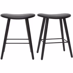 Tabourets de bar design noirs H65 cm (lot de 2) MEADOW