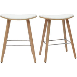 Tabourets de bar bois clair et blanc H65 cm (lot de 2) MEADOW
