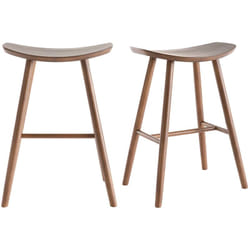 Tabourets de bar noyer H65 cm (lot de 2) DEMORY