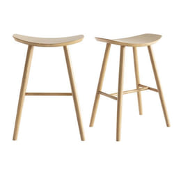 Miliboo - Tabourets de bar bois clair H65 cm (lot de 2) DEMORY