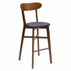 Tabouret de bar vintage noyer et noir H75 cm DOVE