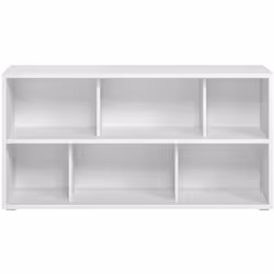 Bibliothèque basse finition bois blanc L140 cm EPURE