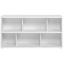 Bibliothèque basse finition bois blanc L140 cm EPURE