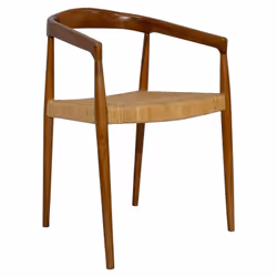 Chaise ethnique en bois teck massif et cannage rotin NEGARA