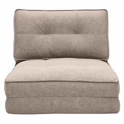 Chauffeuse 1 place convertible en tissu taupe SALLY