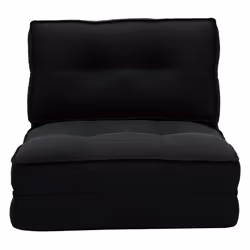 Chauffeuse 1 place convertible en tissu noir SALLY