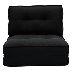Chauffeuse 1 place convertible en tissu noir SALLY