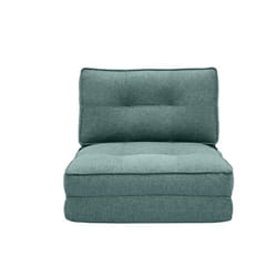 Miliboo - Chauffeuse 1 place convertible en tissu vert de gris sally