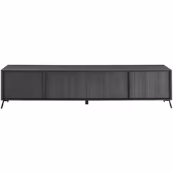 Meuble TV design finition bois noir mat L205 cm NEMA
