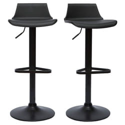Tabourets de bar design réglables noirs 360° (lot de 2) kronos