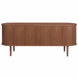 Buffet vintage en bois foncé noyer 2 portes coulissantes L160 cm EPIC