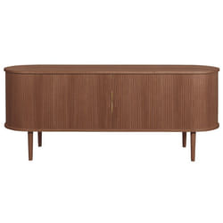 Buffet vintage en bois foncé noyer 2 portes coulissantes L160 cm EPIC