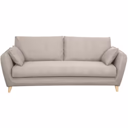 Canapé convertible scandinave 3 places en tissu beige avec matelas 10 cm CREEP