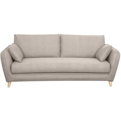 Canapé convertible scandinave 3 places en tissu beige avec matelas 10 cm CREEP