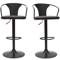 Tabourets de bar industriels réglables noirs (lot de 2) BECKETT