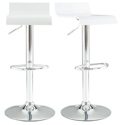 Tabourets de bar design blancs et acier chromé (lot de 2) SURF V2