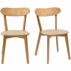 Chaises vintage bois clair chêne (lot de 2) DOVE
