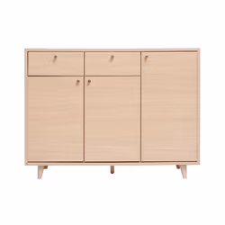 Miliboo - Meuble dentrée -  meuble de rangements à chaussures finition bois clair chêne et métal doré L110 cm SILVESTRE