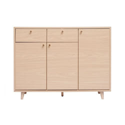 Miliboo - Meuble dentrée -  meuble de rangements à chaussures finition bois clair chêne et métal doré L110 cm SILVESTRE