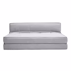 Chauffeuse 2 places convertible en tissu gris clair KATY