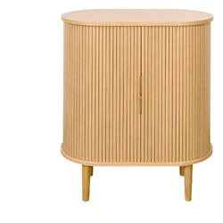 Miliboo - Buffet haut vintage avec portes coulissantes bois clair chêne L70 cm epic