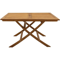 Table de jardin pliante carrée en bois massif L140 cm SANTIAGO