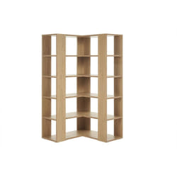 Bibliothèque étagère d'angle finition bois clair chêne L95 cm MUSSO