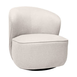 Fauteuil design pivotant en tissu effet velours texturé beige AMBER