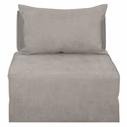 Chauffeuse 1 place convertible en tissu effet velours taupe VICTOR