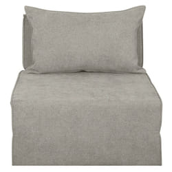 Chauffeuse 1 place convertible en tissu effet velours taupe VICTOR