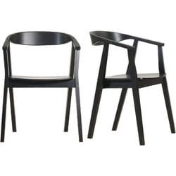 Chaises design noires en bois (lot de 2) bahia