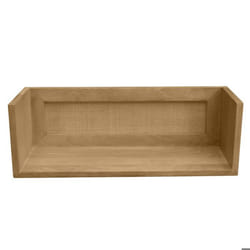 Étagère tablette murale en bois manguier massif et cannage rotin L60 cm ACANGE