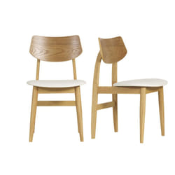 Chaises scandinaves en bois clair et blanc (lot de 2) ELION