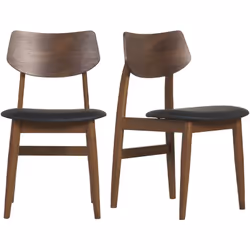 Chaises design en bois foncé et noir (lot de 2) ELION