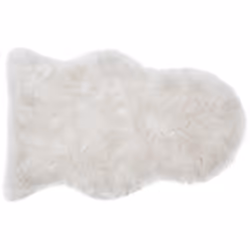 Tapis descente de lit imitation fourrure blanche 60 x 90 cm MEGEVE