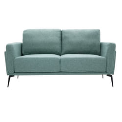 Canapé design 2 places en tissu vert de gris et métal noir MOSCO