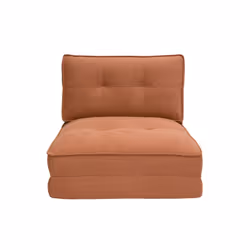 Chauffeuse 1 place convertible en tissu terracotta SALLY