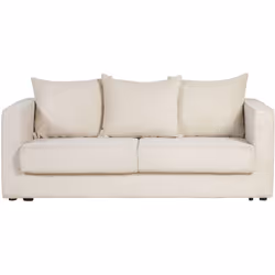 Canapé convertible 3 places en tissu velours côtelé beige avec matelas 13 cm BACIO