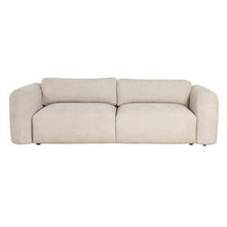 Canapé convertible avec coffre 4 places en tissu velours chenille beige CRUSH