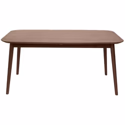 Table extensible rallonges intégrées rectangulaire en bois foncé noyer L160-210 cm ANK