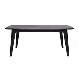 Table extensible rallonges intégrées rectangulaire en bois noir frêne L180-230 cm FIFTIES