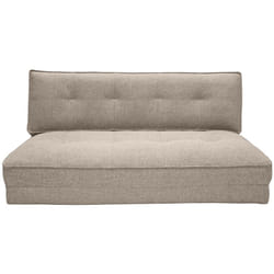 Chauffeuse 2 places convertible en tissu taupe SALLY