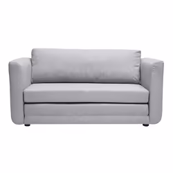 Canapé convertible 2 places en tissu gris clair LEON