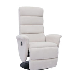 Fauteuil pivotant relax manuel en tissu chenille beige nelson