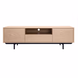 Meuble TV finition bois chêne avec niche ouverte L160 cm MANNY