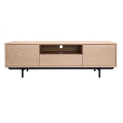 Meuble TV finition bois chêne avec niche ouverte L160 cm MANNY